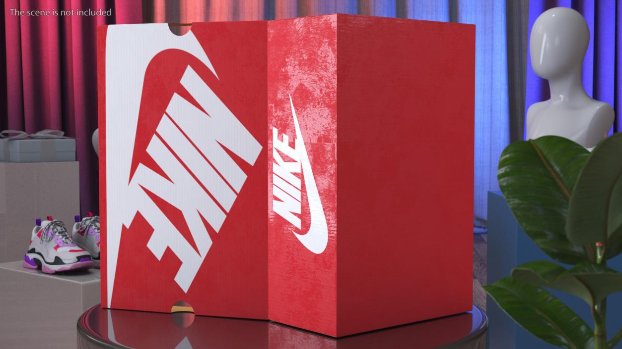 Shoe Box with Nike Sneakers 3D