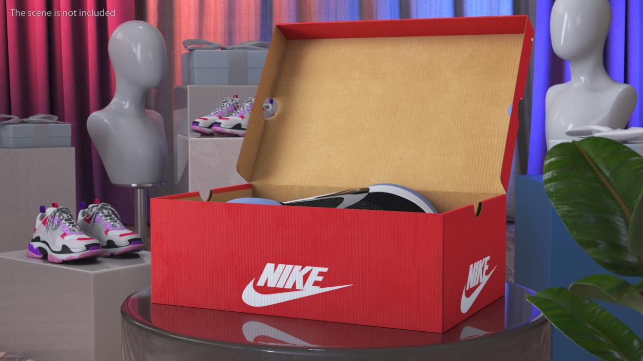 Shoe Box with Nike Sneakers 3D