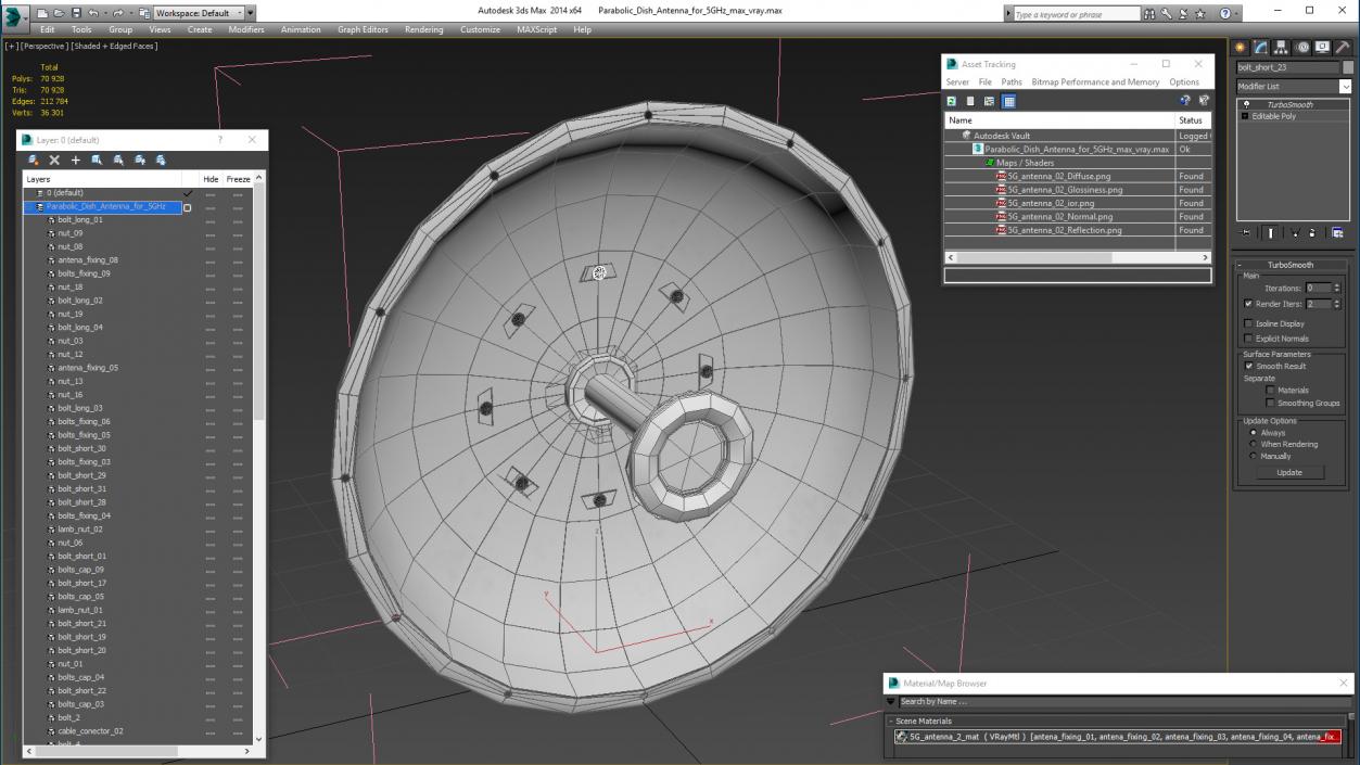 3D Parabolic Dish Antenna for 5GHz