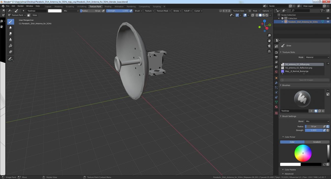 3D Parabolic Dish Antenna for 5GHz