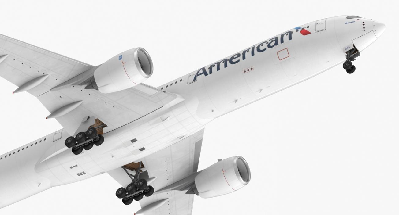 3D Airbus A350-1000 American Airlines Rigged