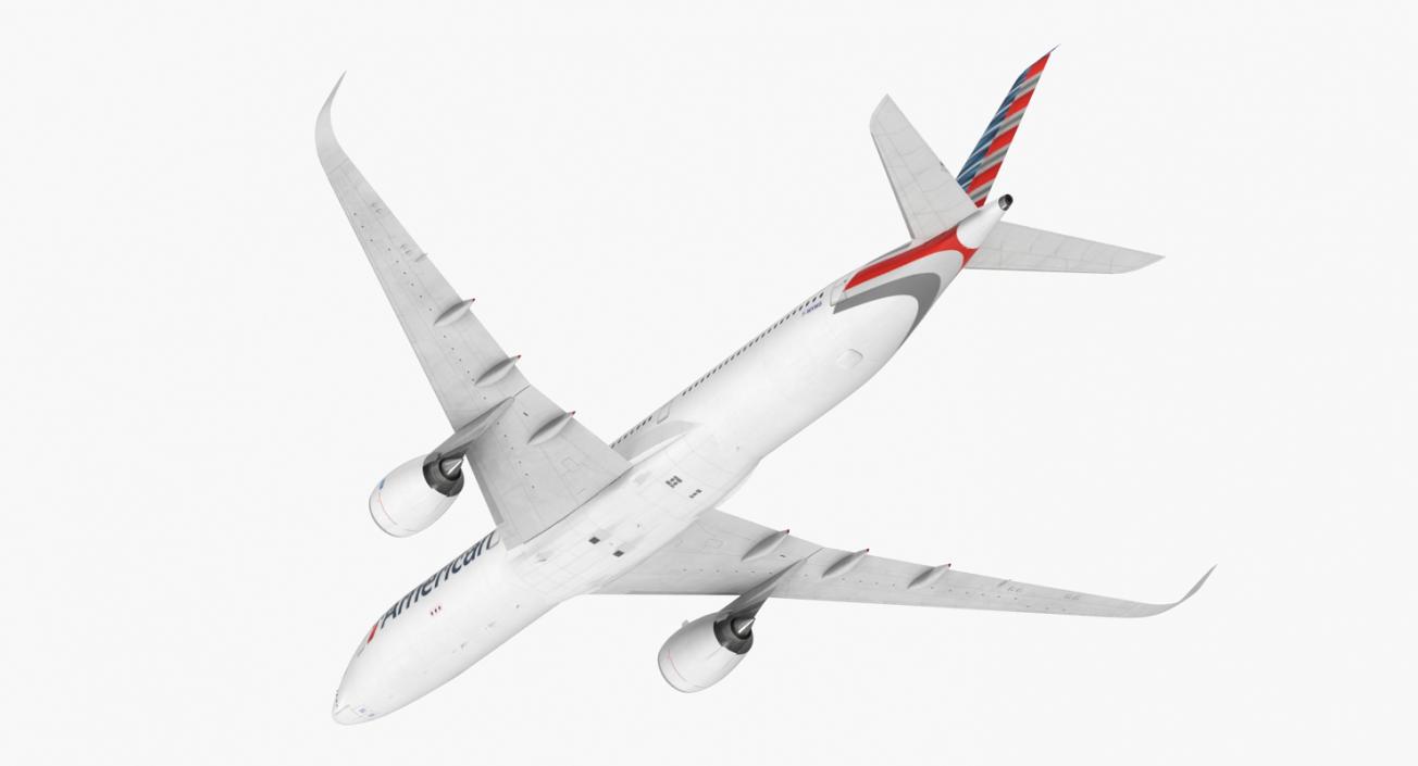 3D Airbus A350-1000 American Airlines Rigged