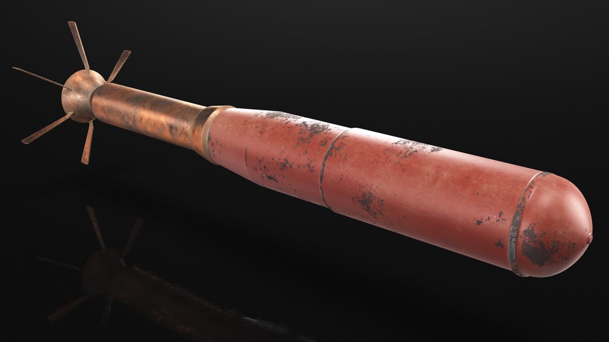 3D Incendiary Rocket 66 mm M74 Dusty model