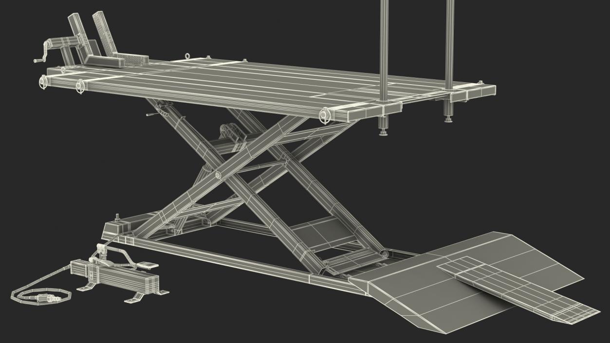 Motorcycle ATV Lift Table Rigged 3D