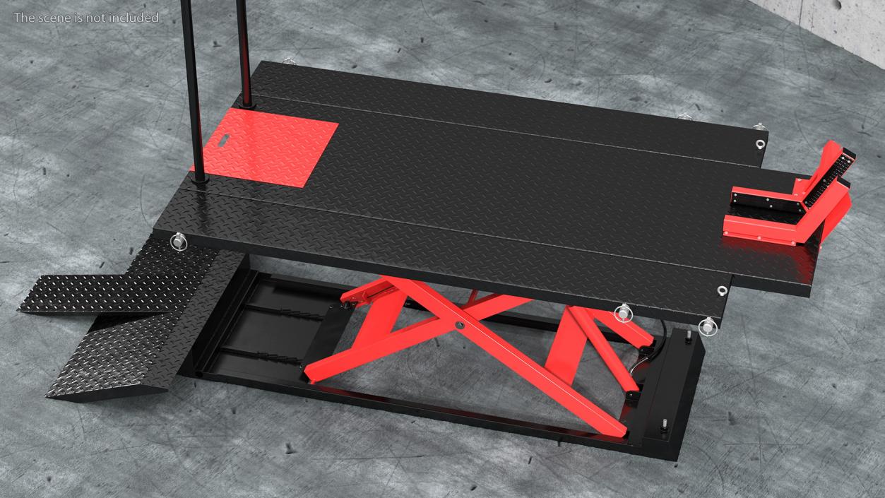 Motorcycle ATV Lift Table Rigged 3D