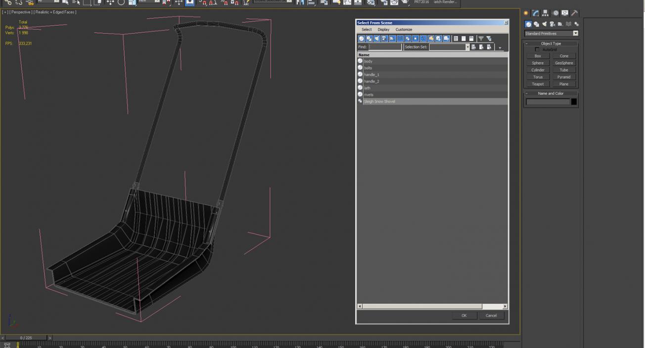 3D Sleigh Snow Shovel model