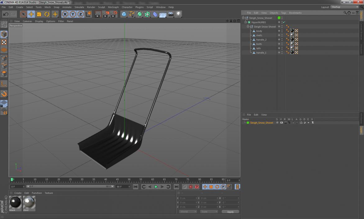 3D Sleigh Snow Shovel model