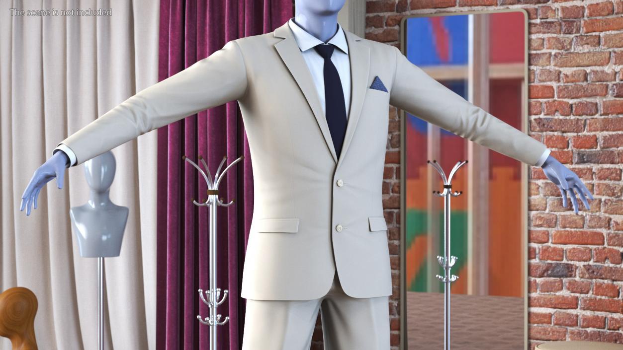 3D Formal Beige Men Suit