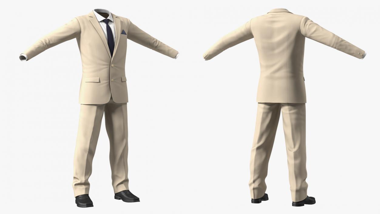 3D Formal Beige Men Suit