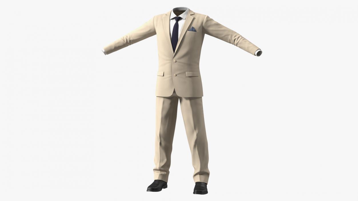 3D Formal Beige Men Suit