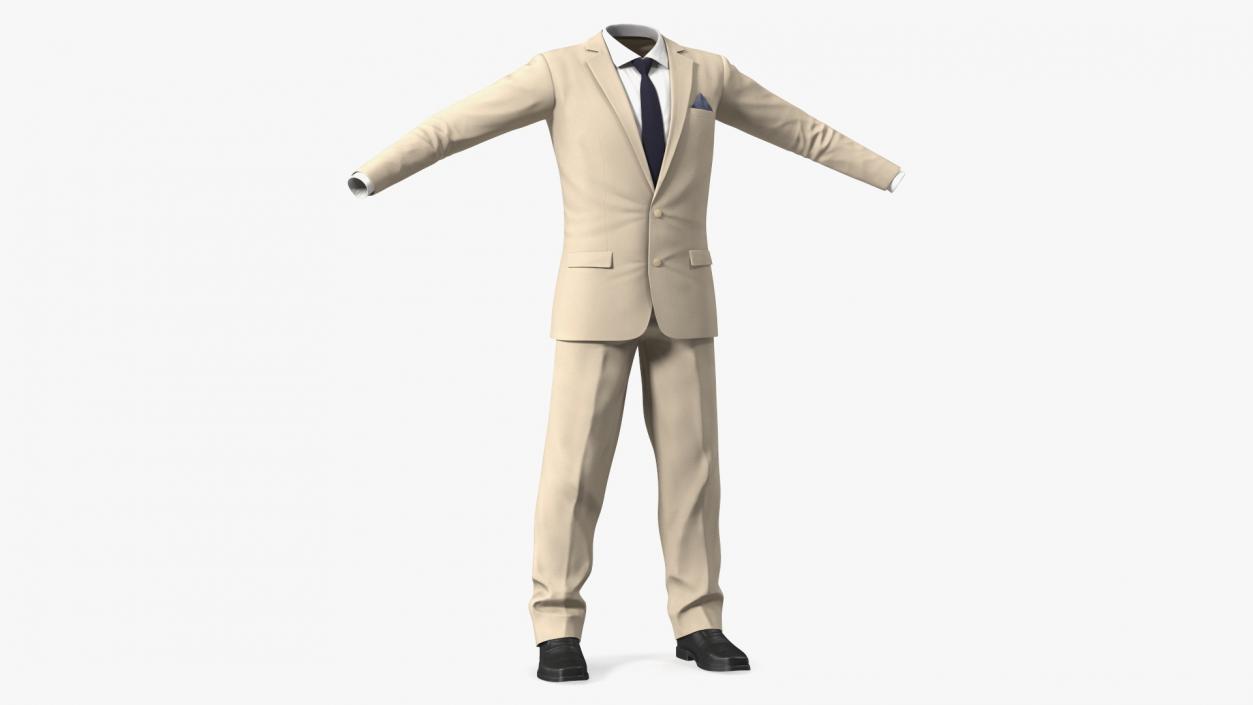 3D Formal Beige Men Suit