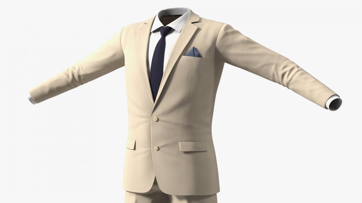 3D Formal Beige Men Suit