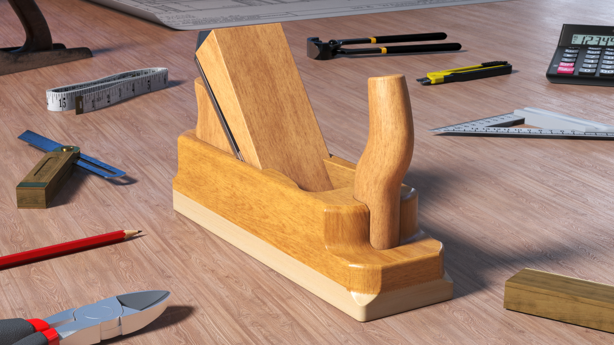 3D Wood Shaving Plane model