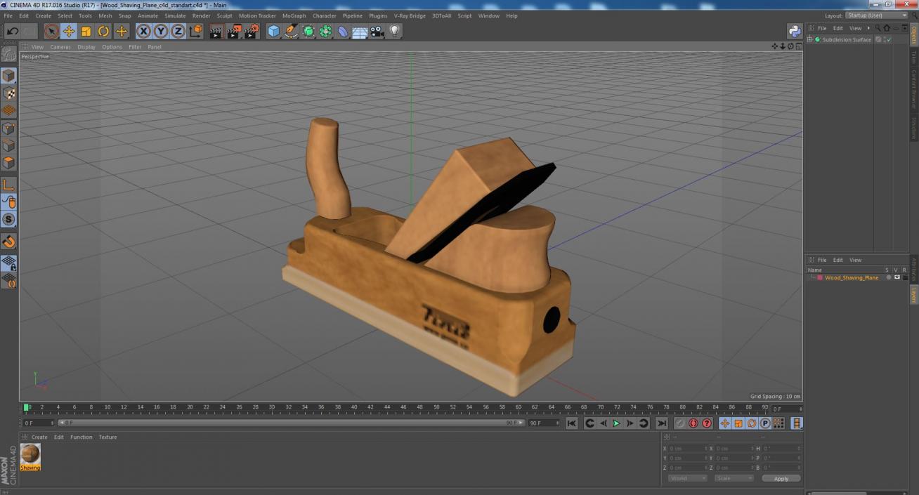 3D Wood Shaving Plane model