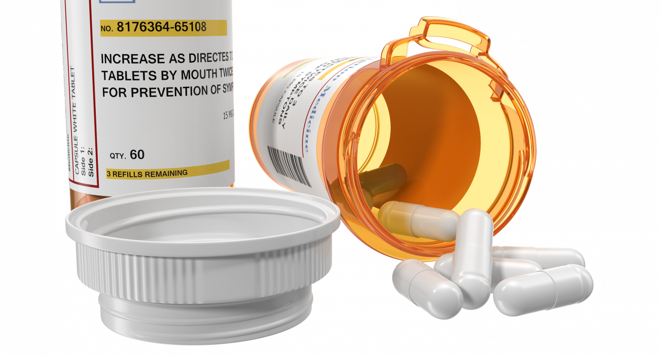 3D model Pill Bottle Set