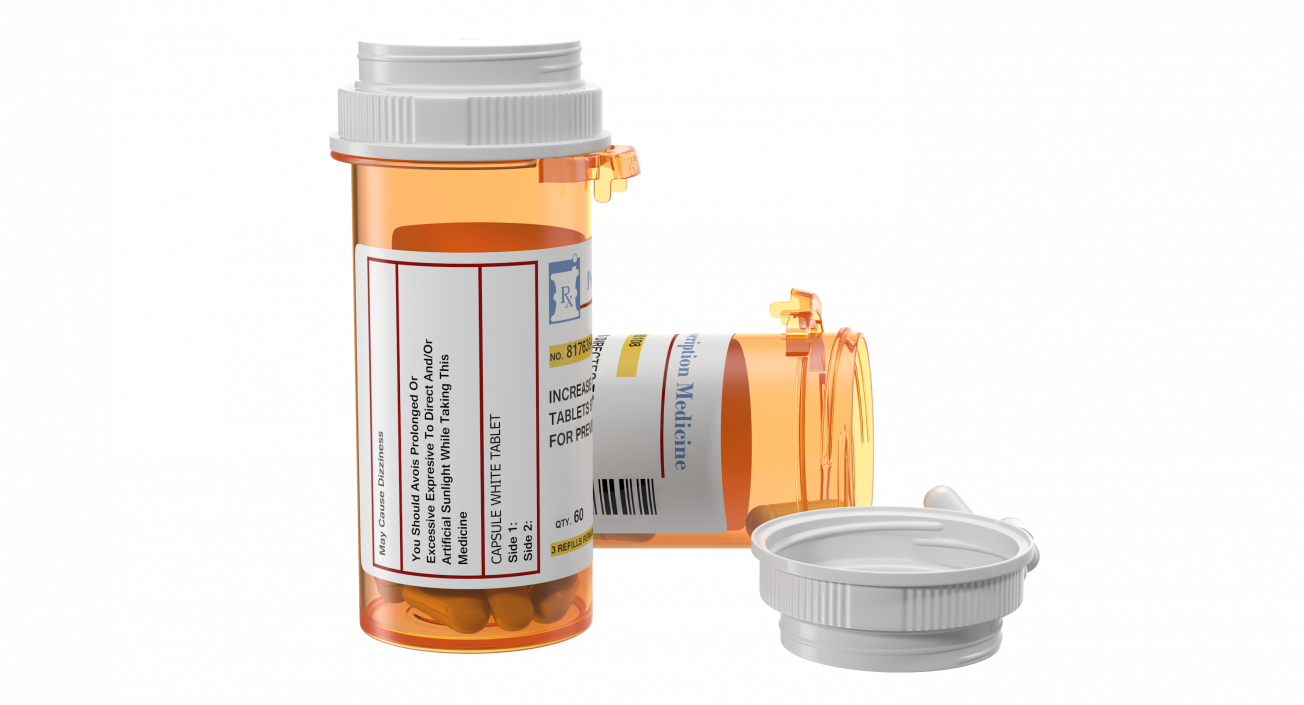 3D model Pill Bottle Set