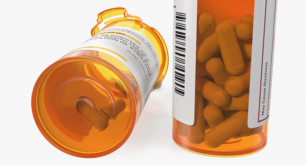 3D model Pill Bottle Set