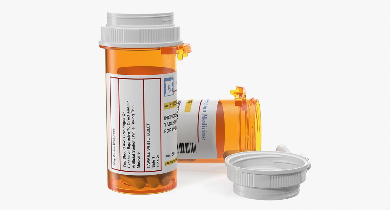 3D model Pill Bottle Set