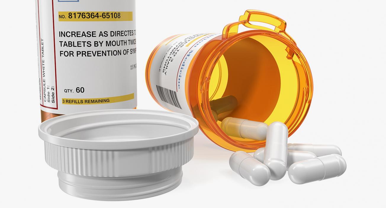 3D model Pill Bottle Set