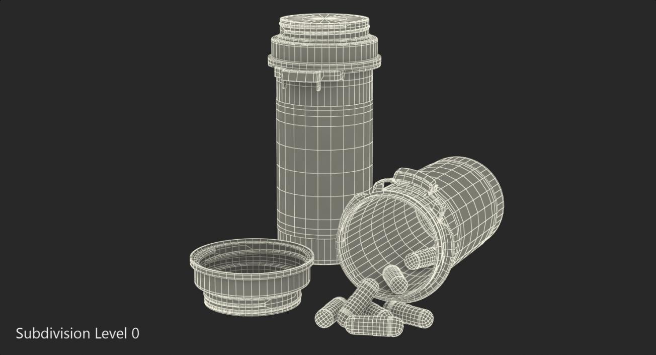 3D model Pill Bottle Set