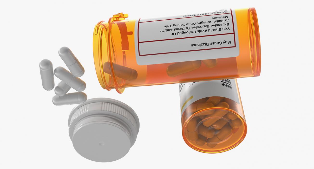 3D model Pill Bottle Set