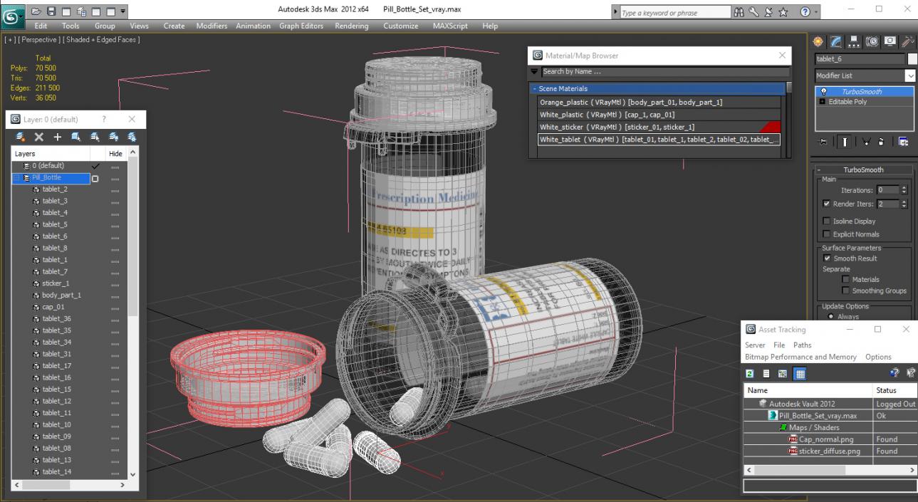 3D model Pill Bottle Set