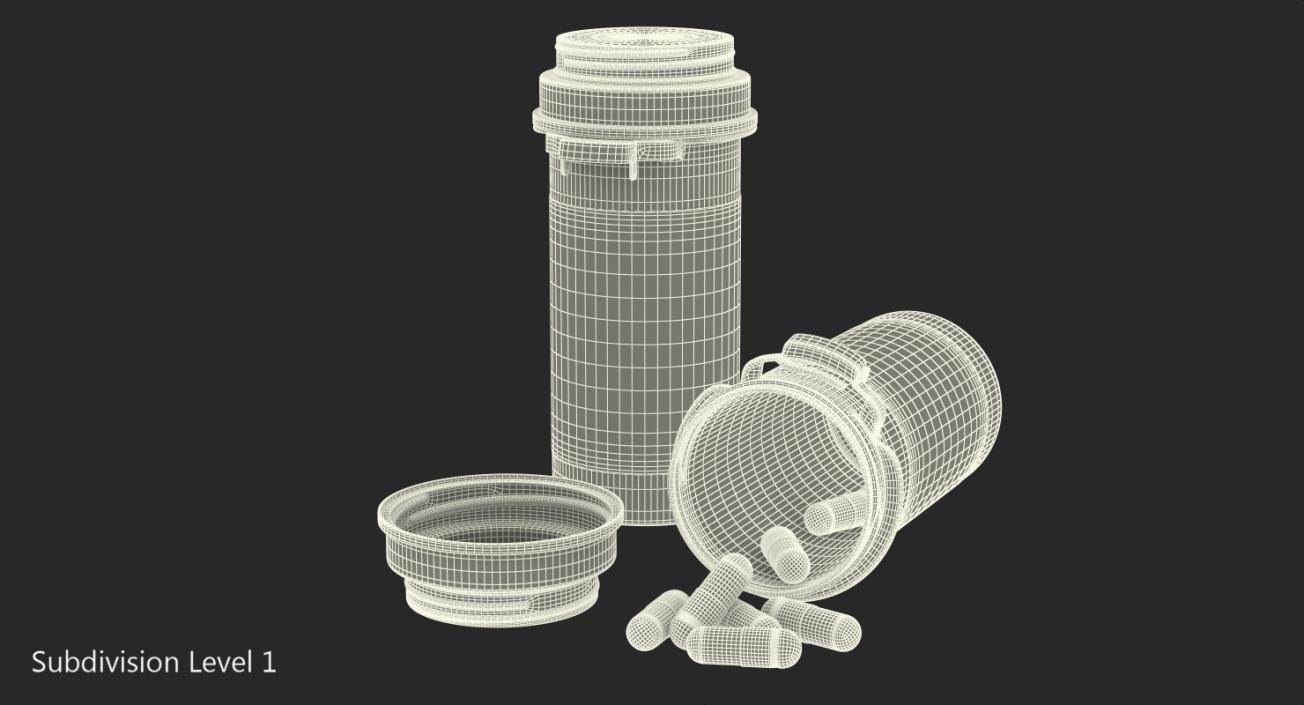 3D model Pill Bottle Set