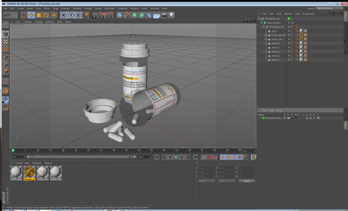 3D model Pill Bottle Set