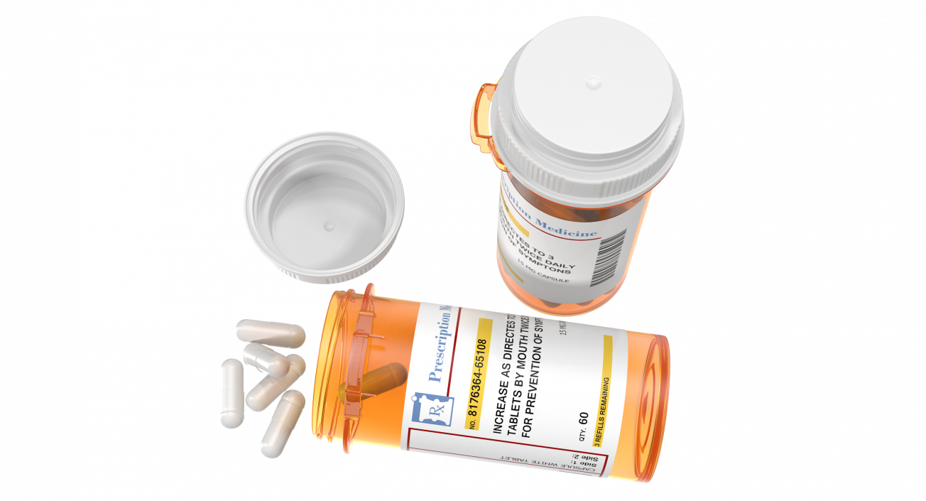 3D model Pill Bottle Set