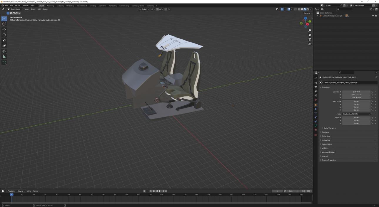 3D Utility Helicopter Cockpit