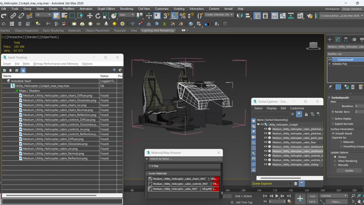 3D Utility Helicopter Cockpit