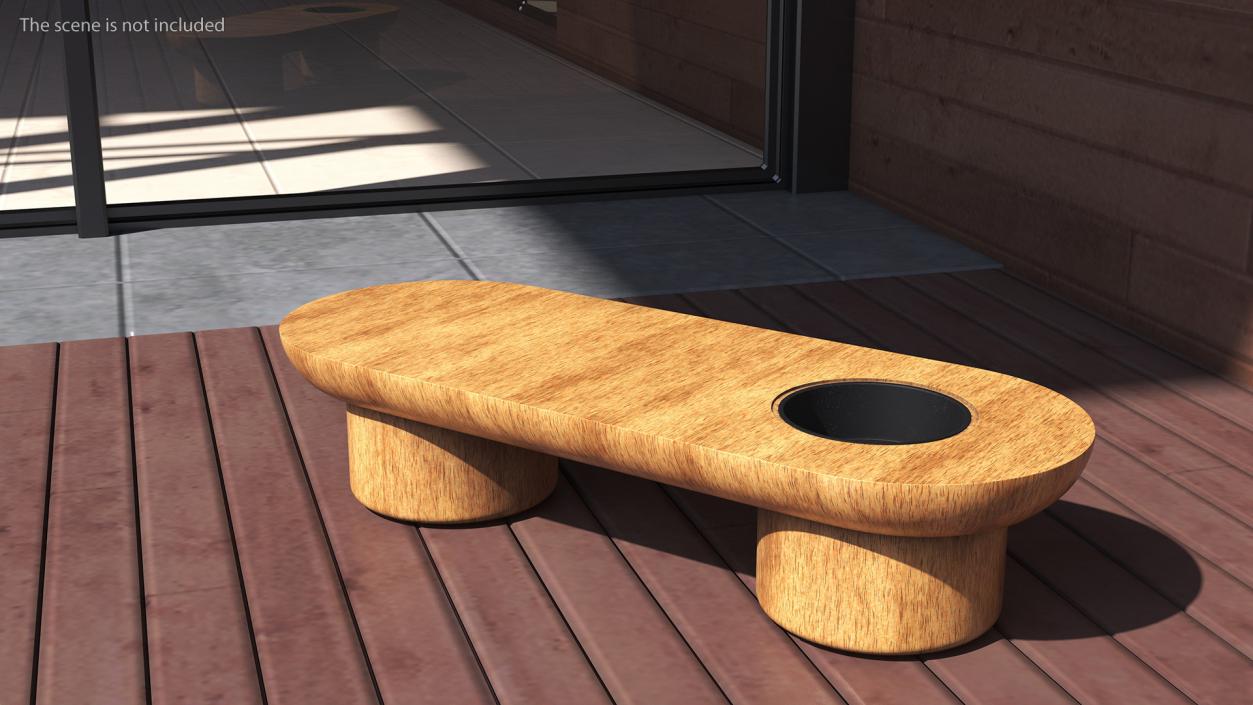 Outdoor Table Bench Wood 3D model