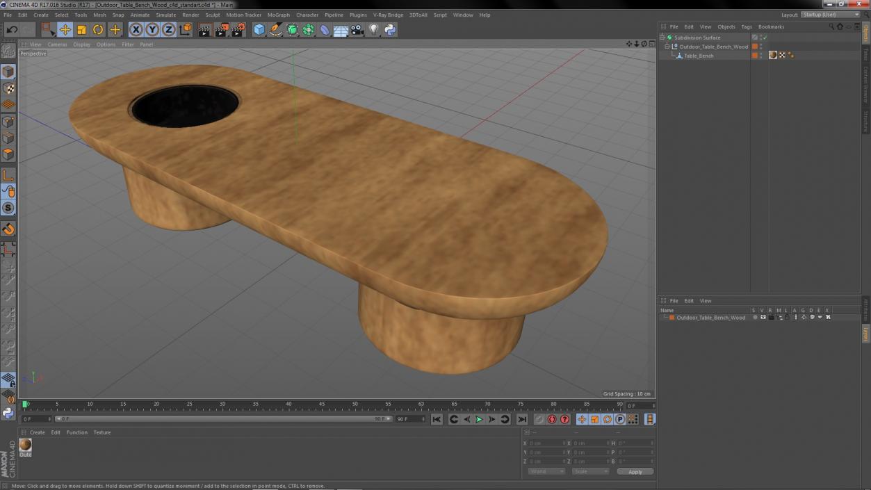 Outdoor Table Bench Wood 3D model