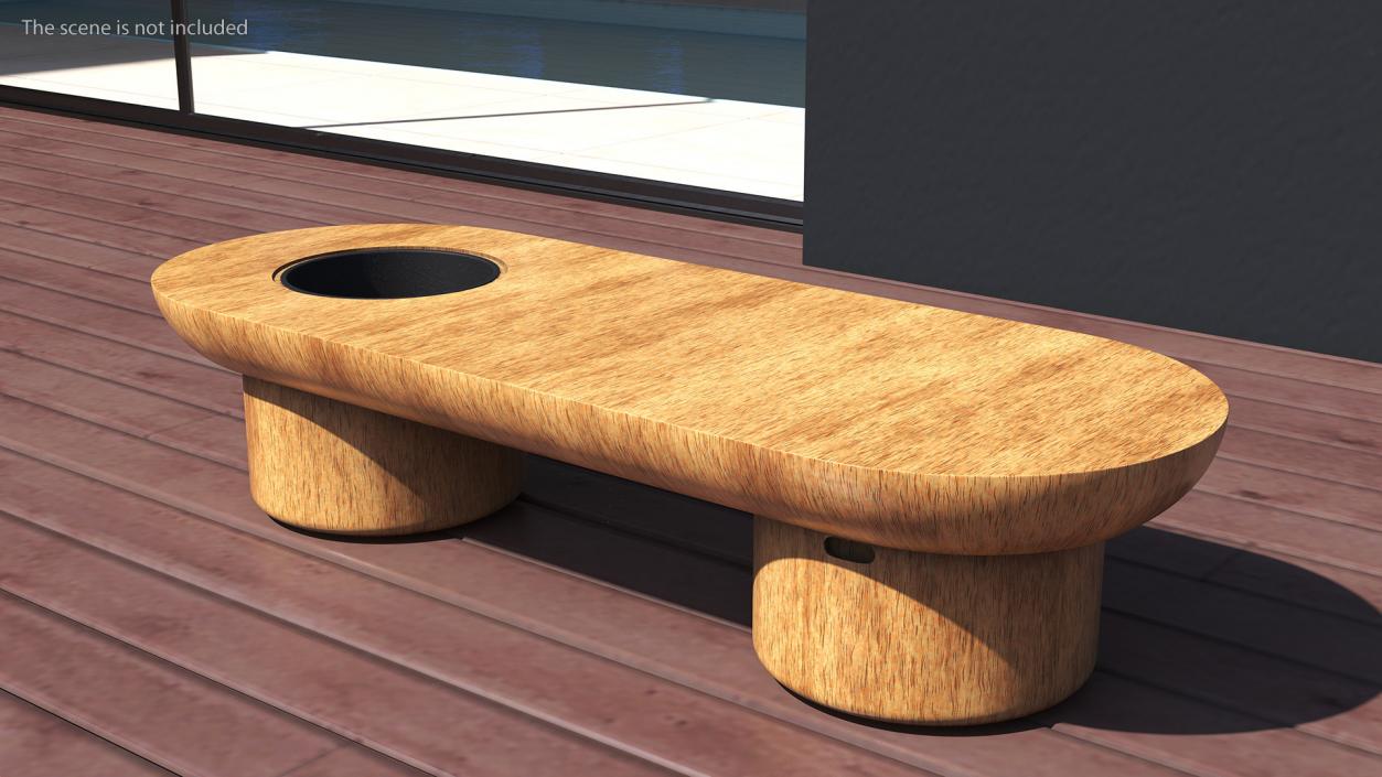 Outdoor Table Bench Wood 3D model