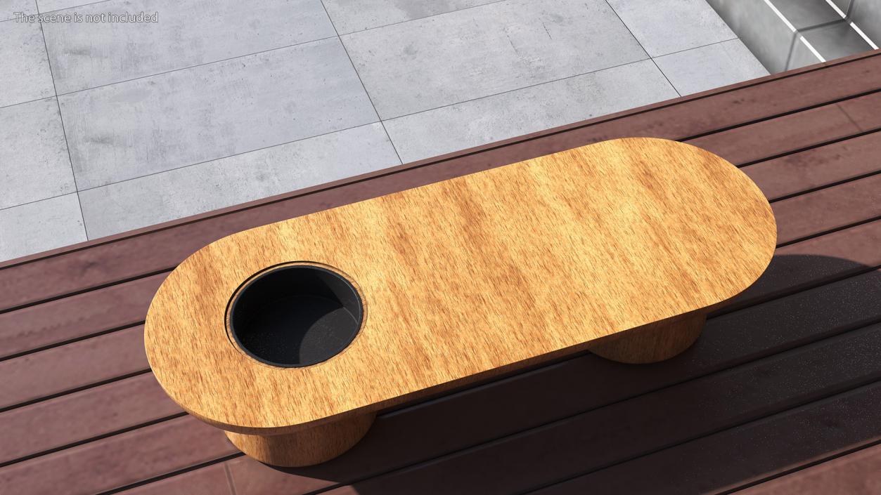 Outdoor Table Bench Wood 3D model