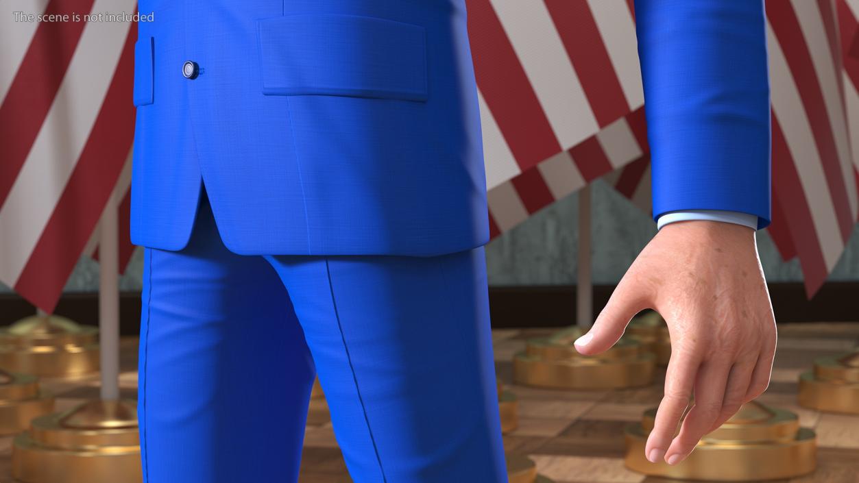 3D model Cartoon Joe Biden Fist Up Pose