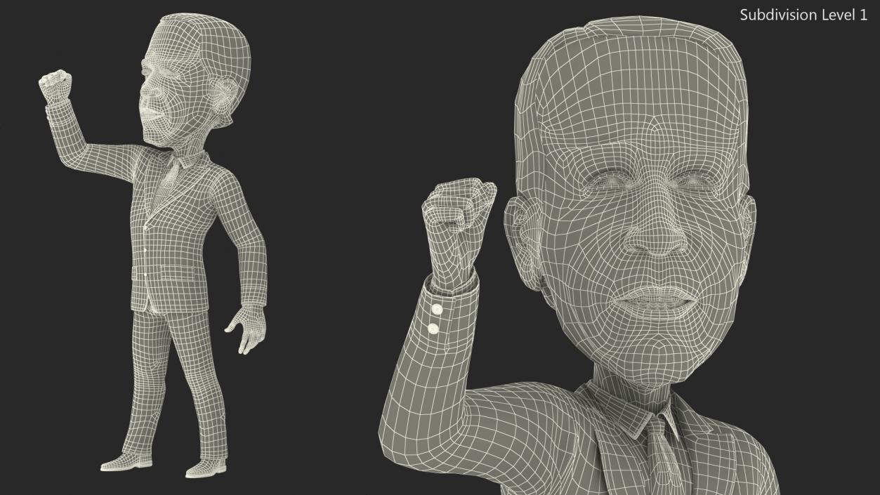 3D model Cartoon Joe Biden Fist Up Pose