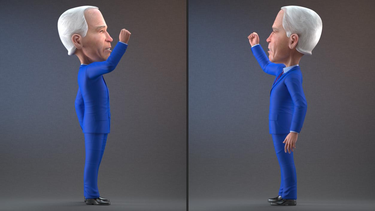 3D model Cartoon Joe Biden Fist Up Pose