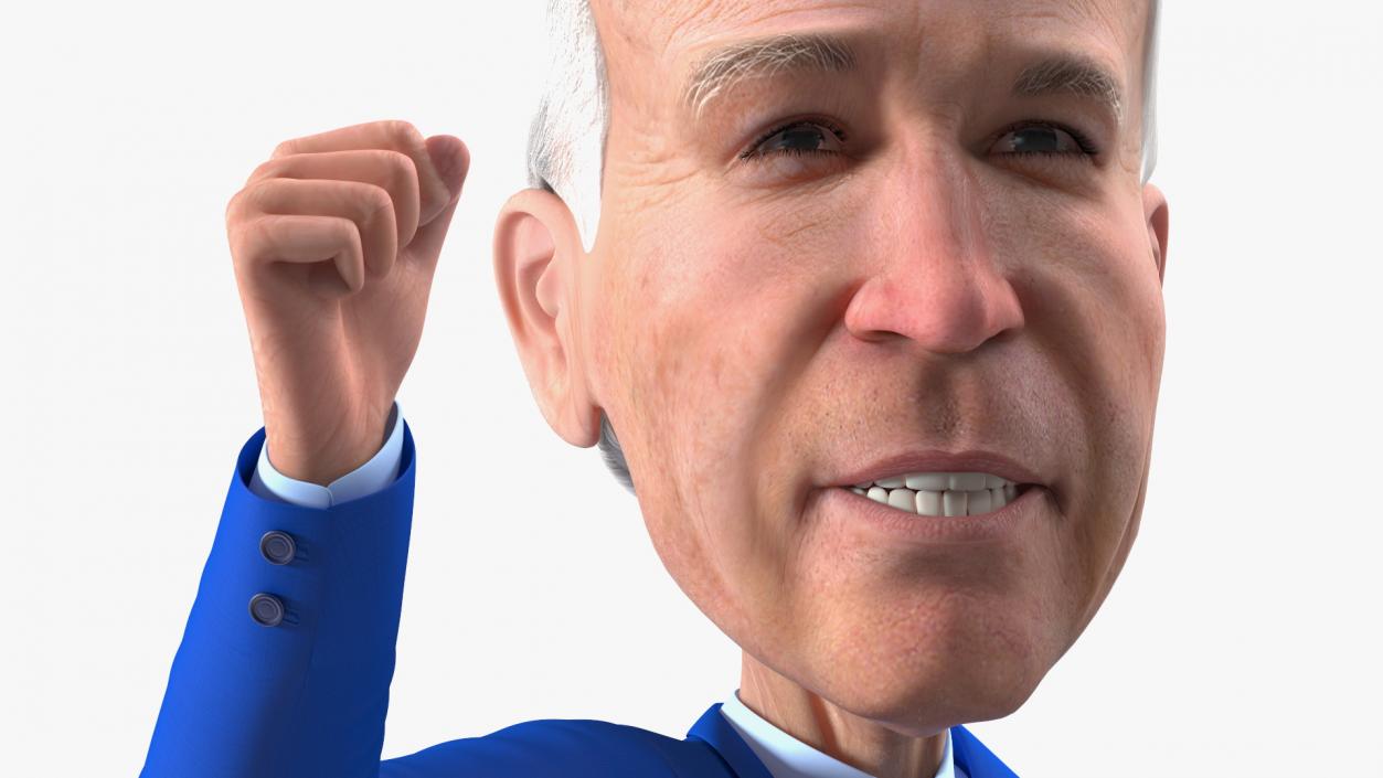 3D model Cartoon Joe Biden Fist Up Pose