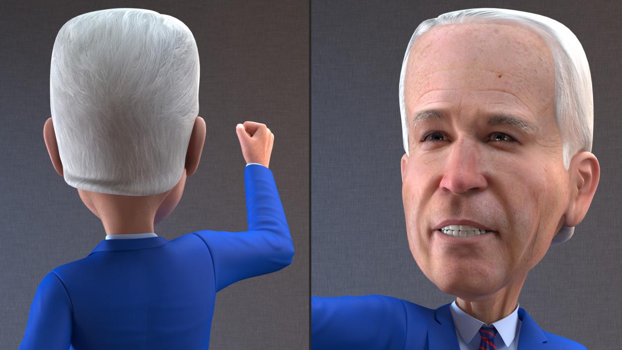 3D model Cartoon Joe Biden Fist Up Pose