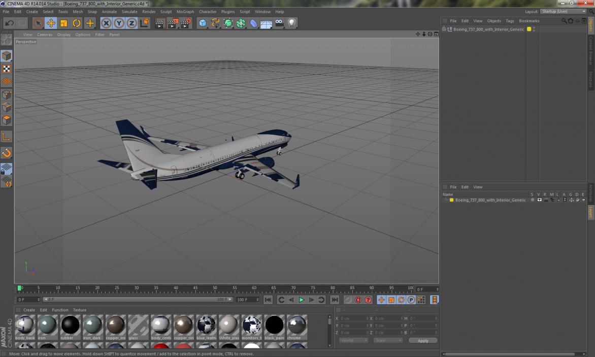 3D Boeing 737-800 with Interior Generic