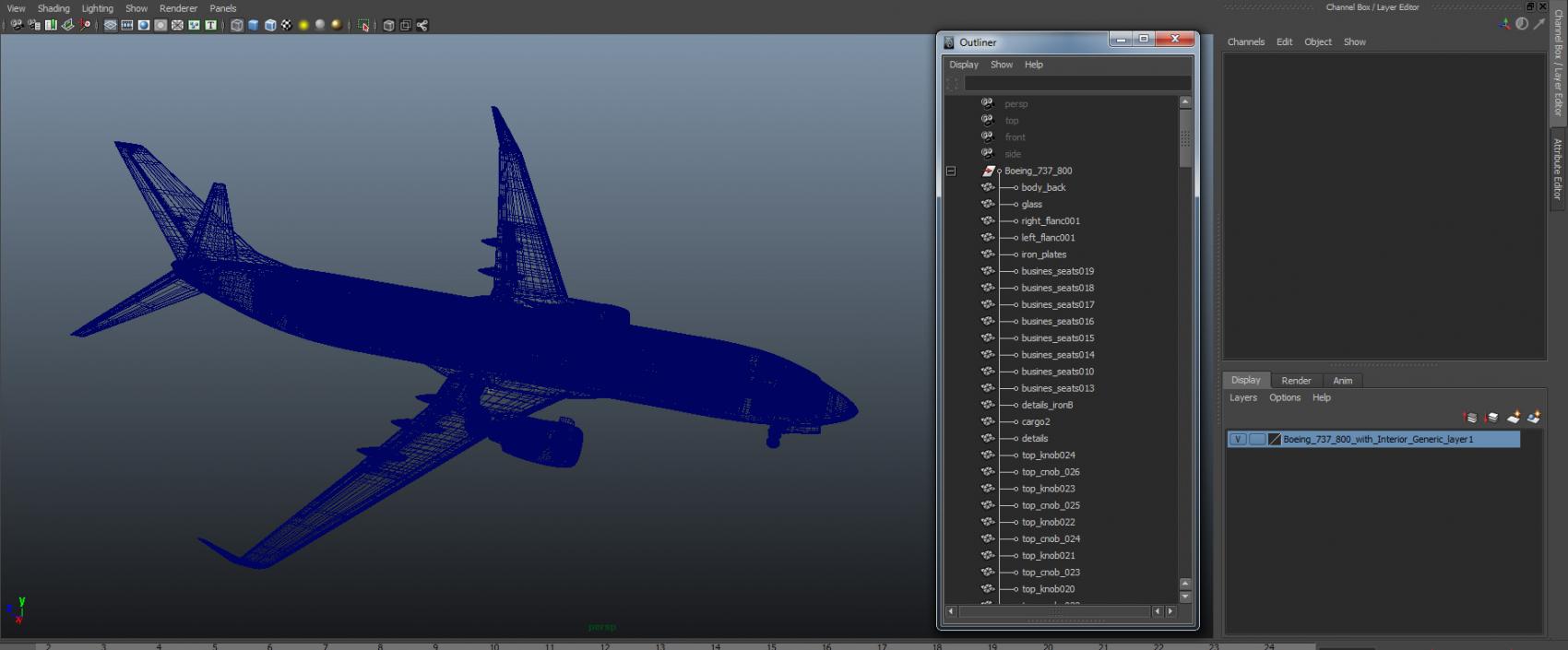 3D Boeing 737-800 with Interior Generic