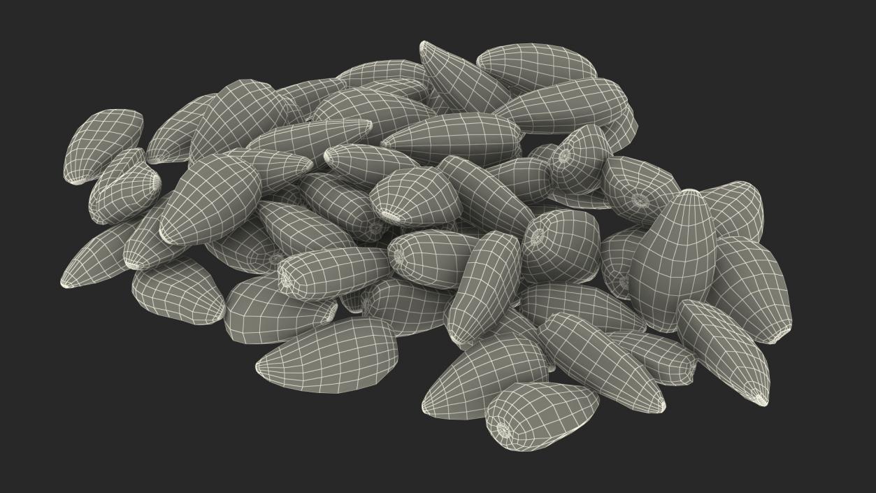 3D Black Sunflower Seeds Pile