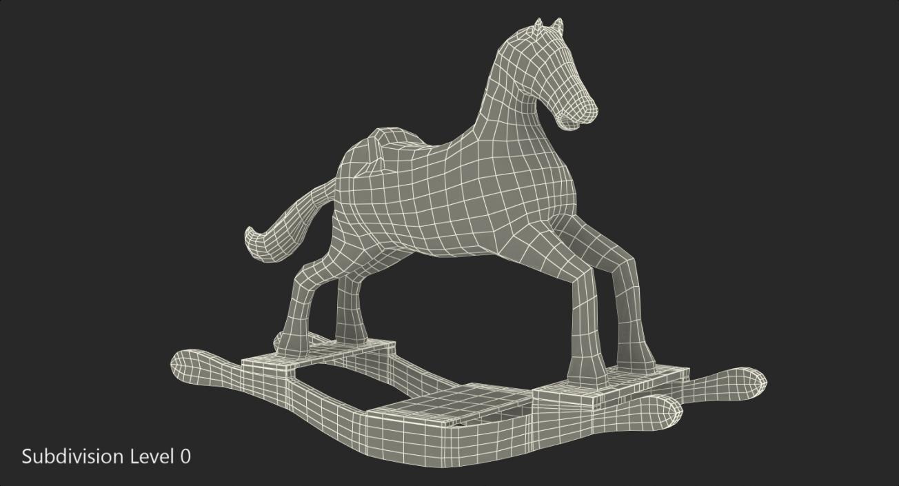 3D Retro Toy Rocking Horse model