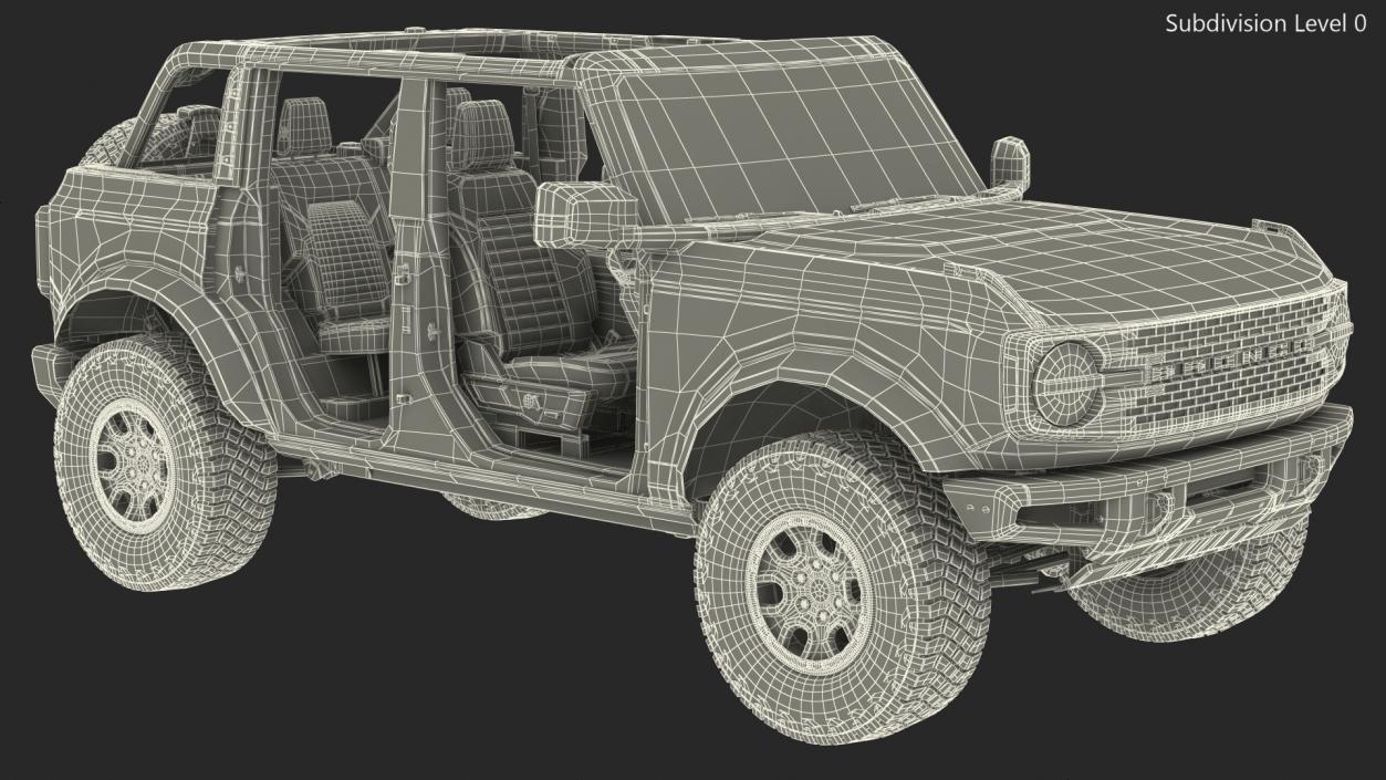 3D Ford Bronco 2021 Concept Removed Doors model