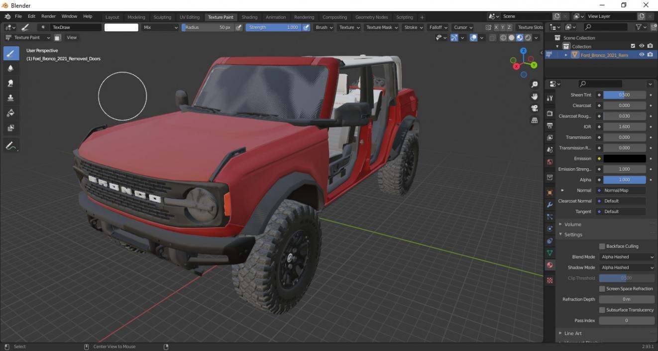 3D Ford Bronco 2021 Concept Removed Doors model