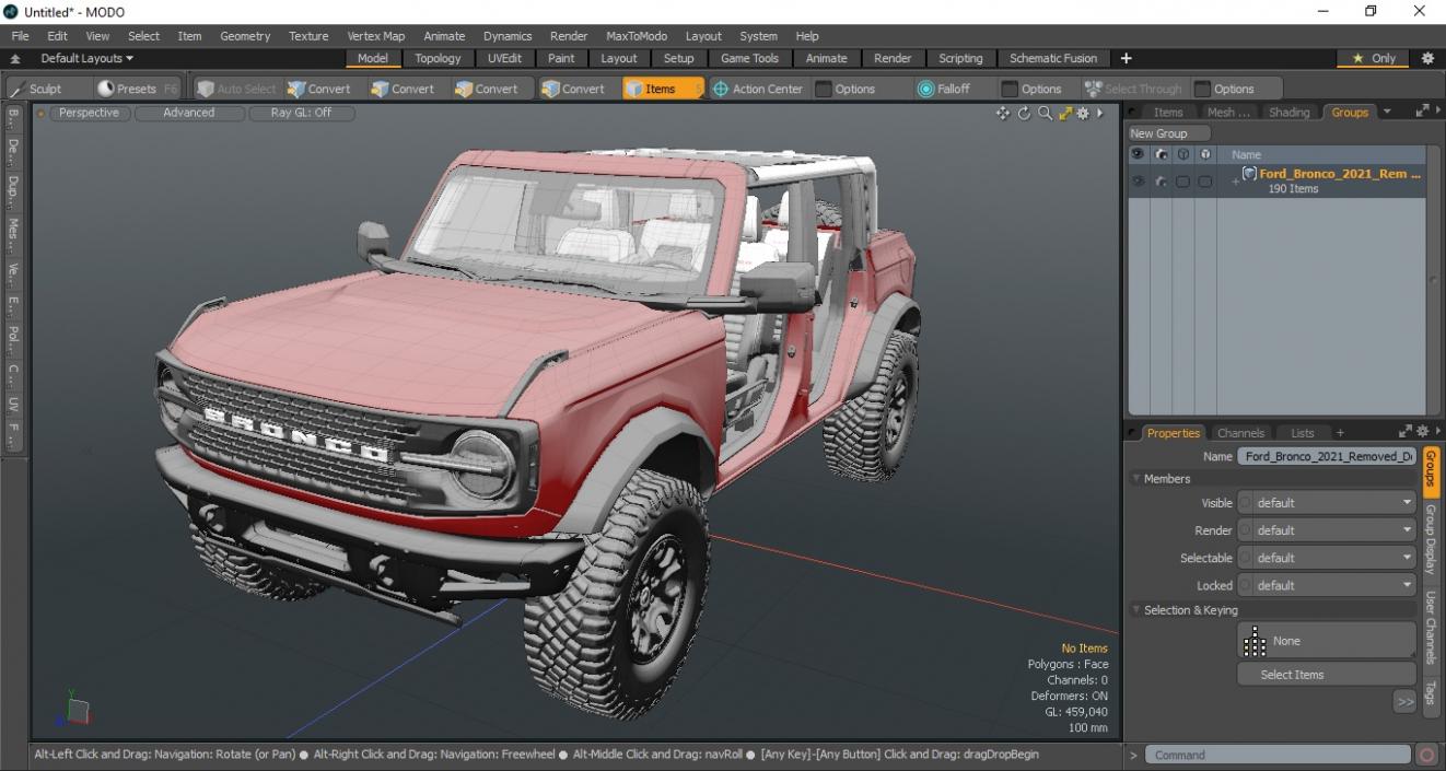 3D Ford Bronco 2021 Concept Removed Doors model