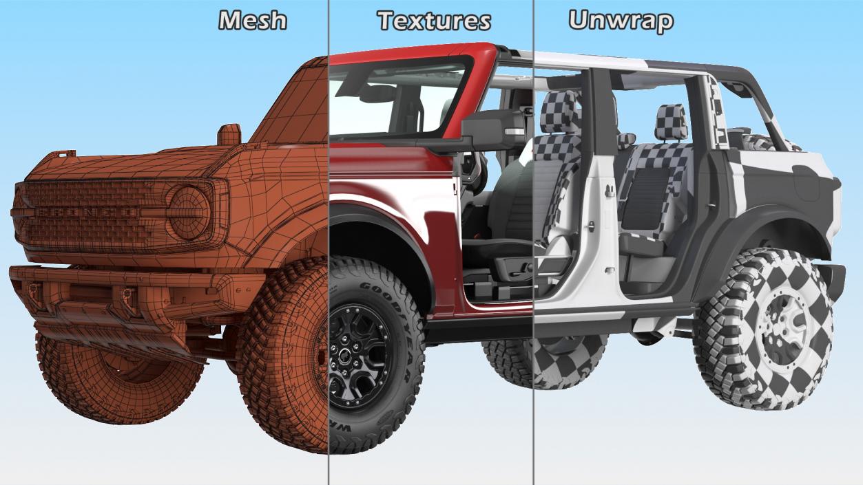 3D Ford Bronco 2021 Concept Removed Doors model