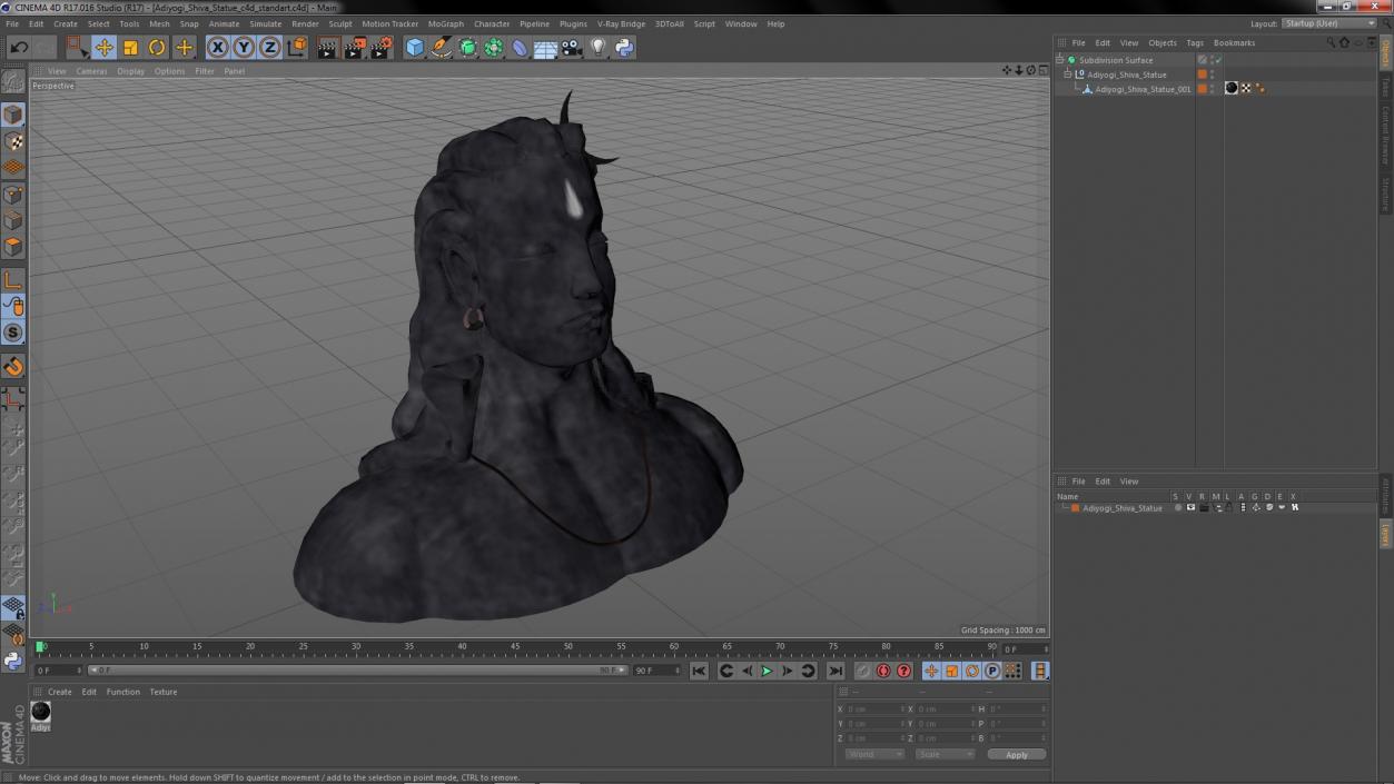 3D Adiyogi Shiva Statue for 3D Print model