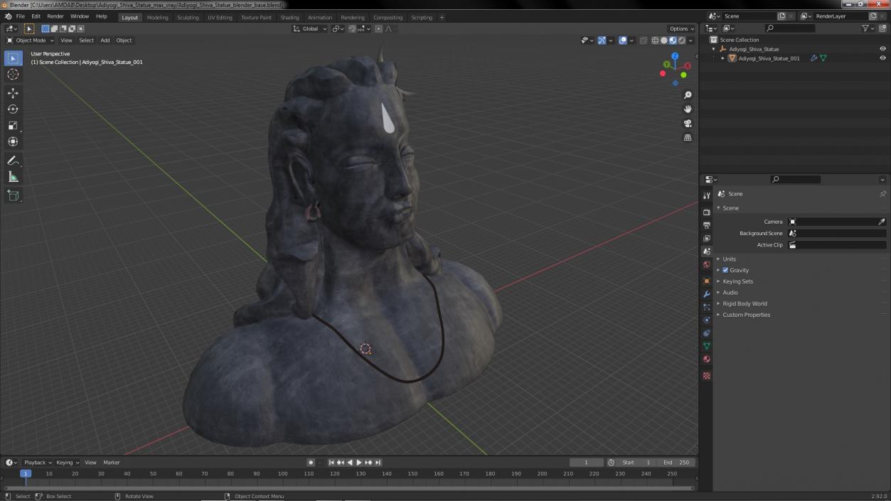 3D Adiyogi Shiva Statue for 3D Print model